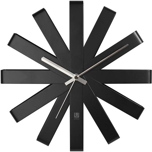Umbra Ribbon Modern 12-inch Silent Non Ticking Wall Clock